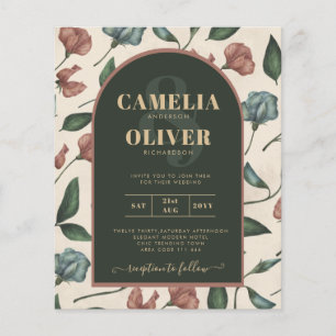 LeahG Emerald Grönt Terracotta Guld FALL Wedding Flygblad