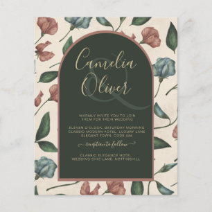LeahG Emerald Grönt Terracotta Guld FALL Wedding Flygblad