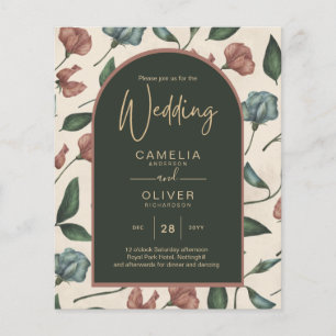 LeahG Emerald Grönt Terracotta Guld FALL Wedding Flygblad