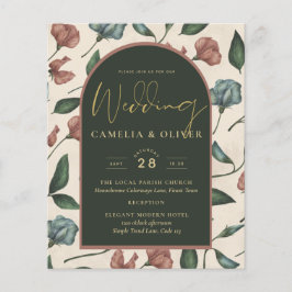 LeahG Emerald Grönt Terracotta Guld FALL Wedding Flygblad