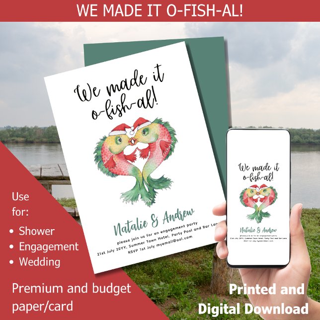 LeahG Funny Cute Summer Möhippa Fishies Inbjudningar (Skapare uppladdad)