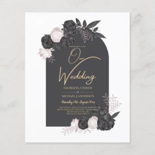 LeahG Grått Rosa ros Modern Fall Winter Wedding