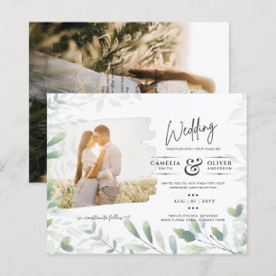 LeahG Greenery Löv PHOTO OVERLAY Wedbjudande