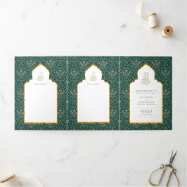 LeahG Grönt Guld islamiska muslimska Bröllopsinbju
