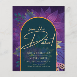 LeahG Grönt Lila Guld JEWEL TONES Wedding INVITE Flygblad