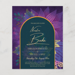 LeahG Grönt Lila Guld JEWEL TONES Wedding INVITE Flygblad