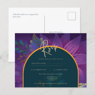 LeahG Grönt Lila Guld JEWEL TONES Wedding INVITE Vykort
