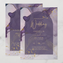 LeahG Ink Ombre Lila Lavendel Guld Bröllop
