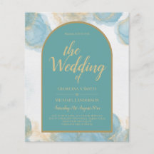 LeahG INK Sjöglas Turkos Blågrön Guld INVITATION