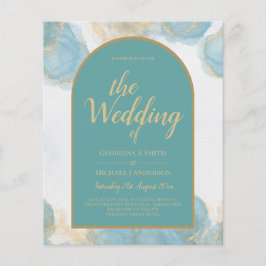 LeahG INK Sjöglas Turkos Blågrön Guld INVITATION