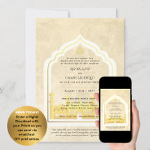LeahG Islamic Bröllop Guld Mosque Elegant Nikah