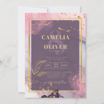 LeahG® Lavender BLÄCK Mauve Lila Guld Bröllop
