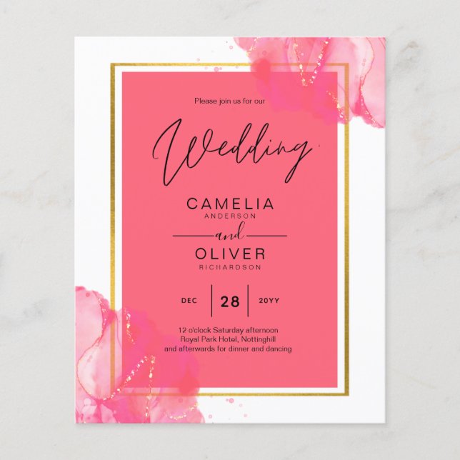 LeahG lax rosa guld vigsel alkoholbläck Flygblad (Framsidan)