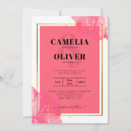 LeahG lax rosa guld vigsel Alkoholbläck Inbjudningar