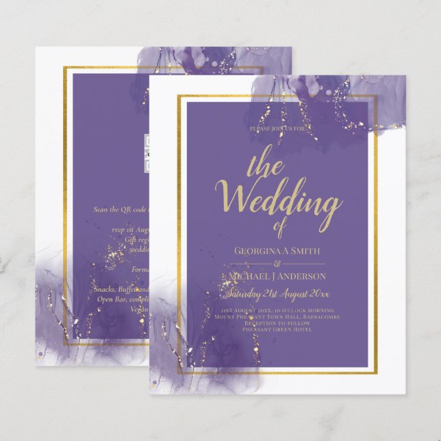 LeahG LILA GULD Bröllop Lavender ALCOHOL BLÄCK (Fram/baksida)