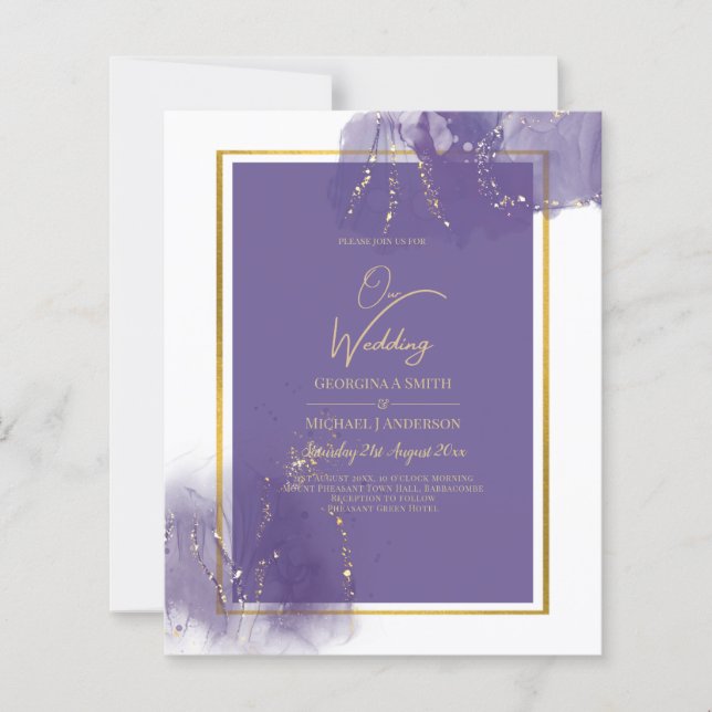 LeahG LILA GULD Bröllop Lavender ALCOHOL BLÄCK (Framsida)