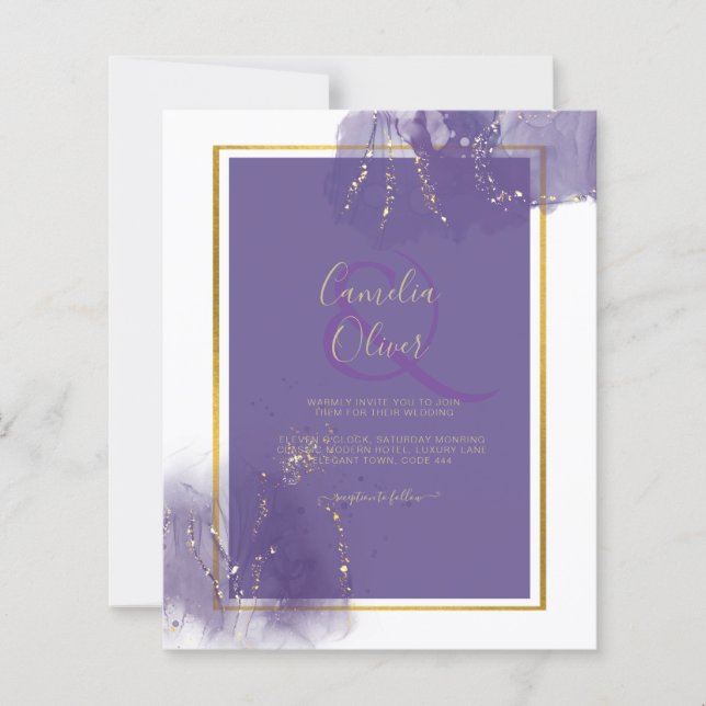 LeahG LILA GULD Bröllop Lavender ALCOHOL BLÄCK (Framsida)