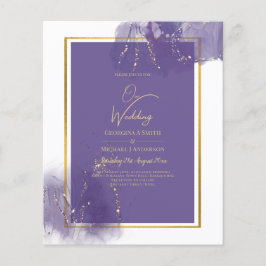 LeahG LILA GULD Bröllop Lavender ALCOHOL BLÄCK Flygblad