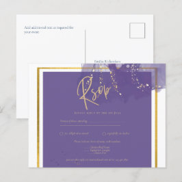 LeahG LILA GULD Bröllop Lavender BLÄCK OSA Vykort