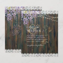 LeahG Lila WISTERIA Rustic Snöre Bröllop