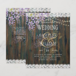 LeahG Lila WISTERIA Rustic Snöre Bröllop