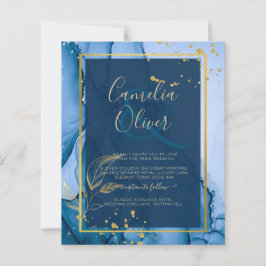 LeahG® Navy Blue Guld Alcohol Bläck Bröllop