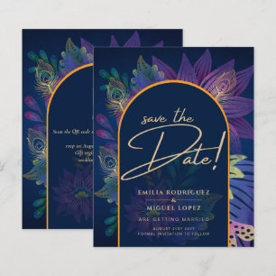 LeahG Navy Lila Guld JEWEL TONES Wedding INVITE