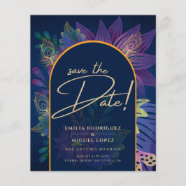 LeahG Navy Lila Guld JEWEL TONES Wedding INVITE Flygblad