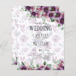 LeahG Plum Lila Berry Blommigt Bröllop Fall Winter