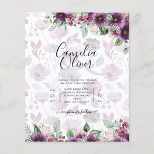 LeahG Plum Lila Berry Blommigt Bröllop Fall Winter Flygblad
