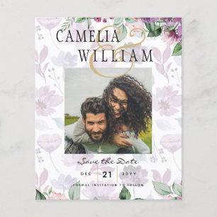 LeahG Plum Lila Berry Blommigt Bröllop Fall Winter Flygblad