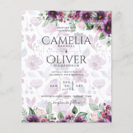 LeahG Plum Lila Berry Blommigt Bröllop Fall Winter Flygblad