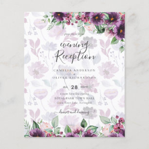 LeahG Plum Lila Berry Blommigt Bröllop Fall Winter Flygblad