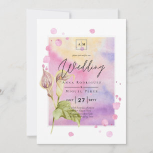 LeahG Rosa Calla Lily Blommigt bröllopsinbjudan Inbjudningar