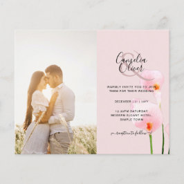 LeahG Rosa Calla Lily PHOTO Overlay bröllopsinbjud