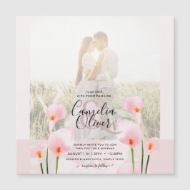 LeahG Rosa Calla Lily PHOTO Overlay bröllopsinbjud