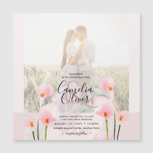 LeahG Rosa Calla Lily PHOTO Overlay bröllopsinbjud