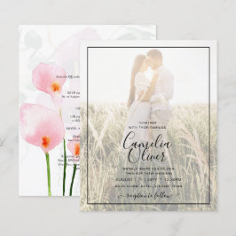 LeahG Rosa Calla Lily Photo Overlay Wedding Bjud i