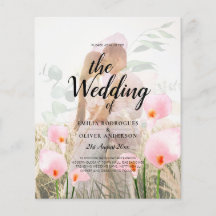 LeahG Rosa Calla Lily Photo Overlay Wedding Bjud i