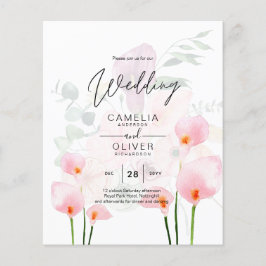 LeahG  Rosa Calla Lily Wedding Blommigt Flygblad
