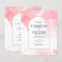 LeahG ROSA GULD BLÄCK Abstrakt  Wedding INVITE
