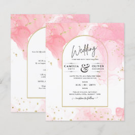 LeahG ROSA GULD BLÄCK Abstrakt  Wedding INVITE