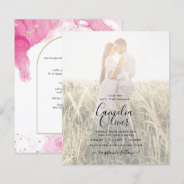LeahG ROSA GULD BLÄCK Abstrakt  Wedding INVITE