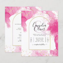 LeahG ROSA GULD BLÄCK Abstrakt  Wedding INVITE