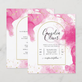 LeahG ROSA GULD BLÄCK Abstrakt  Wedding INVITE