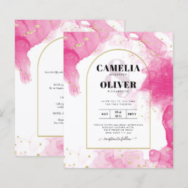 LeahG ROSA GULD BLÄCK Abstrakt  Wedding INVITE
