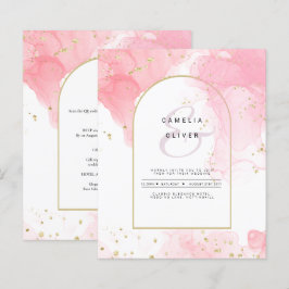LeahG ROSA GULD BLÄCK Abstrakt  Wedding INVITE