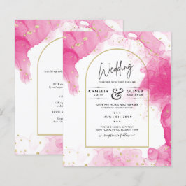 LeahG ROSA GULD BLÄCK Abstrakt  Wedding INVITE