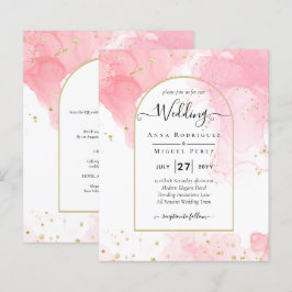 LeahG ROSA GULD BLÄCK Abstrakt  Wedding INVITE