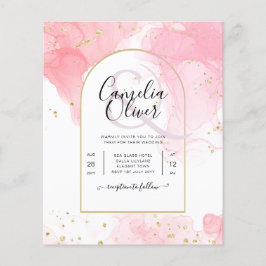 LeahG ROSA GULD BLÄCK Abstrakt  Wedding INVITE Flygblad
